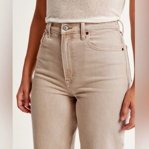 Abercrombie 90s straight ultra high rise jeans sz 29 8 oat tan curve love